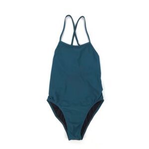 JOLYN Dayno 3 Tie Back Onesie Training One Piece Swimsuit Peacock Teal Upf 50